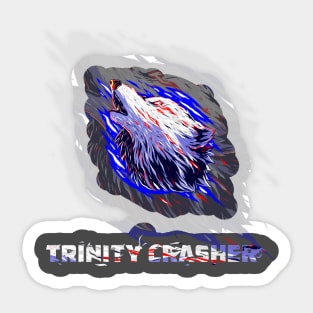 Trinity Crasher fury a Cool blue and white Wolf Sticker